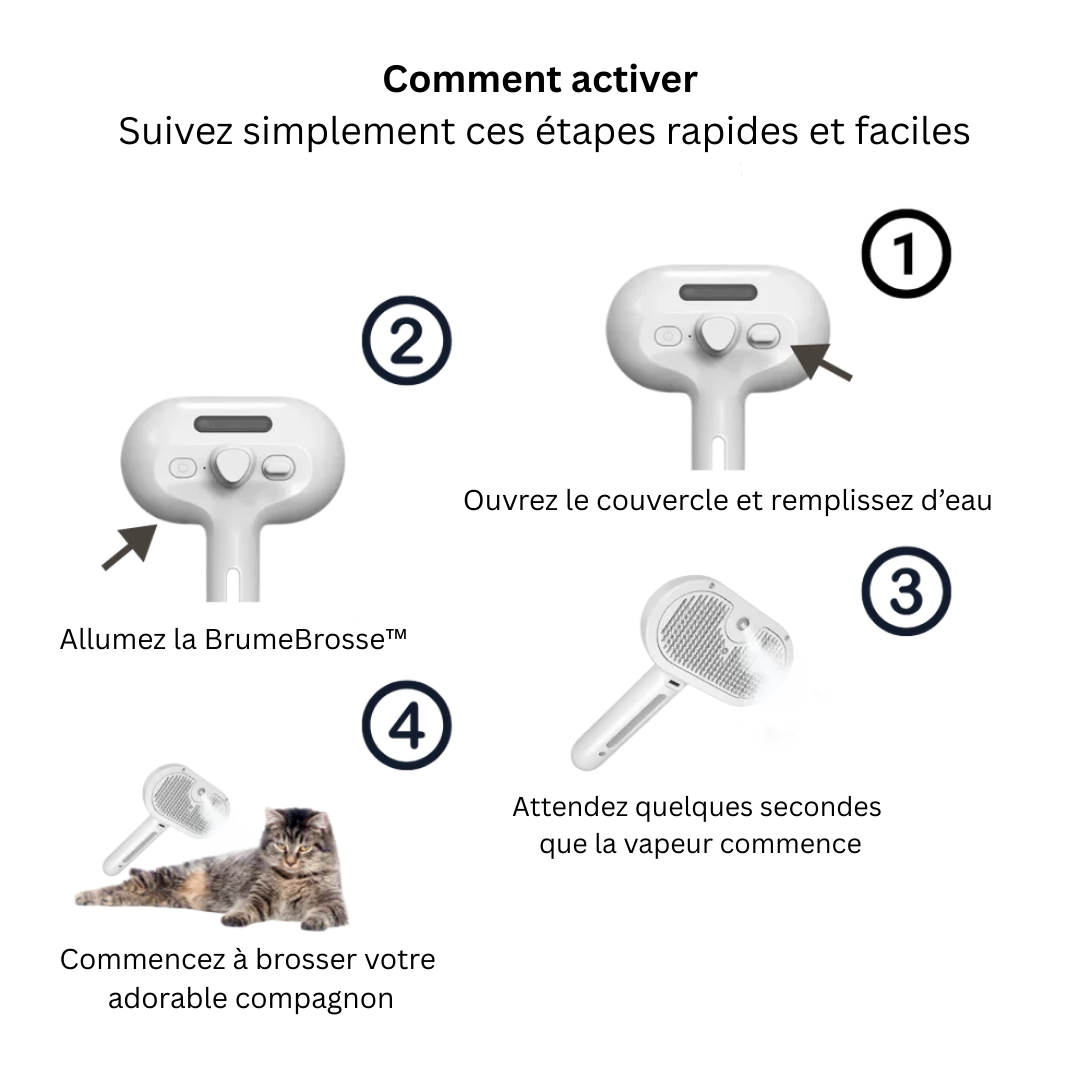 BrumeBrosse™ – Le spa 3-en-1 pour des poils doux et brillants