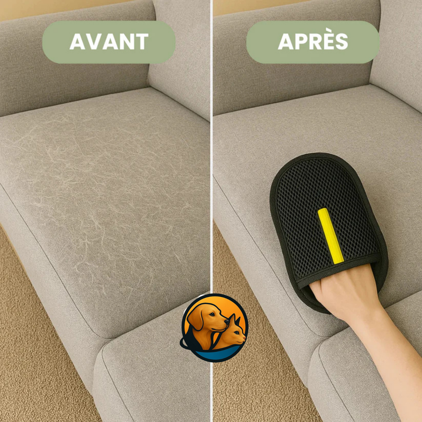 PawBrush™ Gant de Brossage Anti-Poils