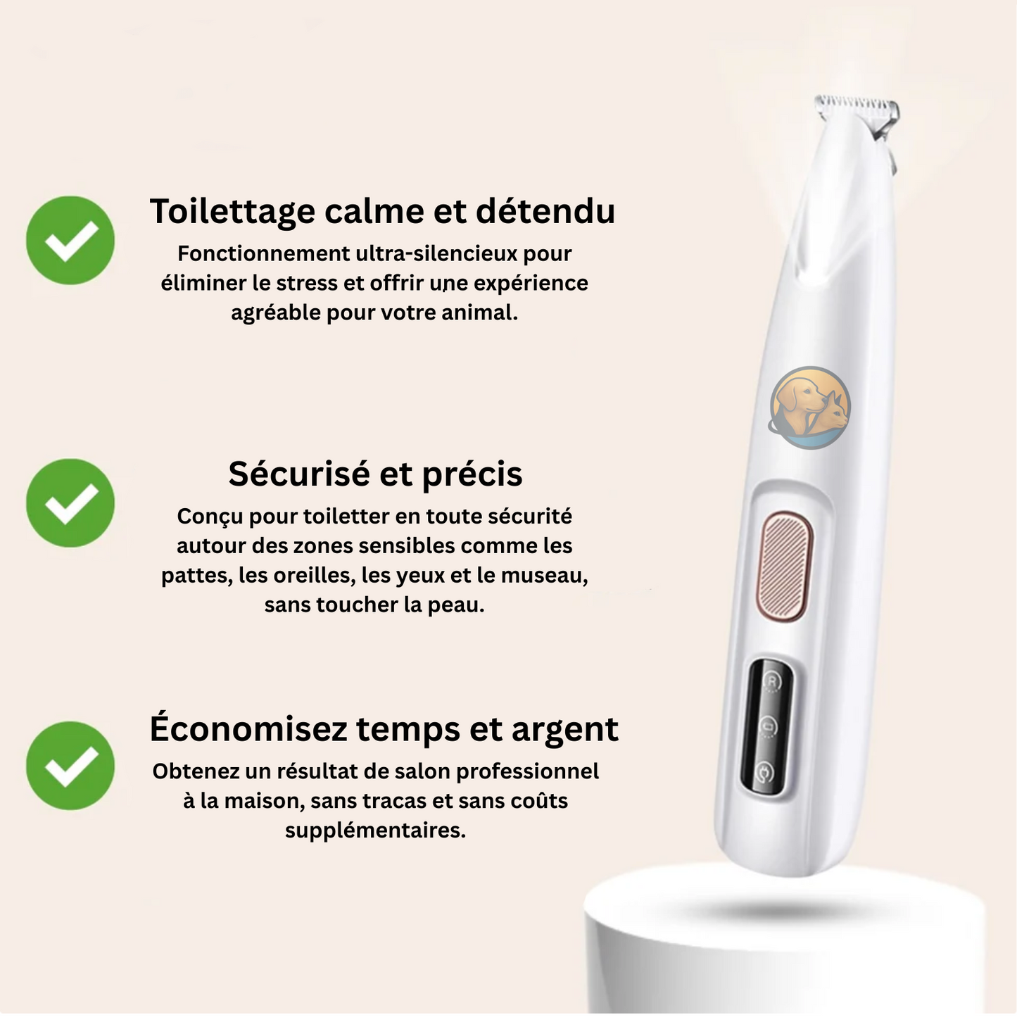 TrimePattes™ | Tondeuse Silencieuse de Précision