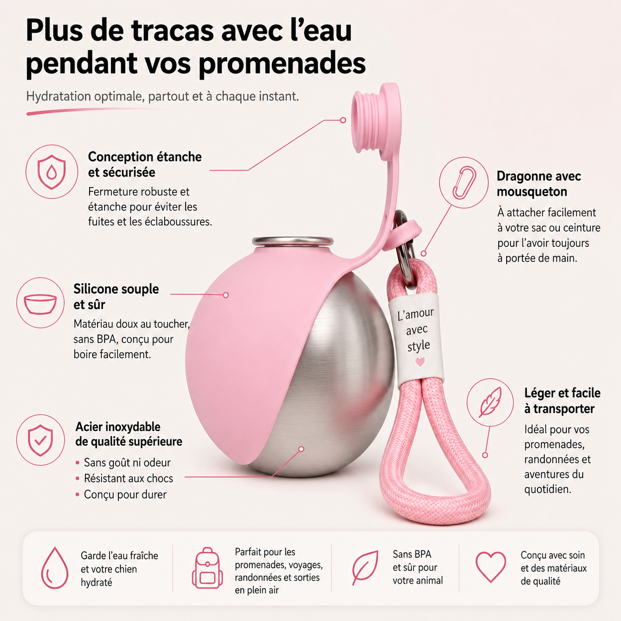 AquaBalade™ – Gourde nomade pour chien