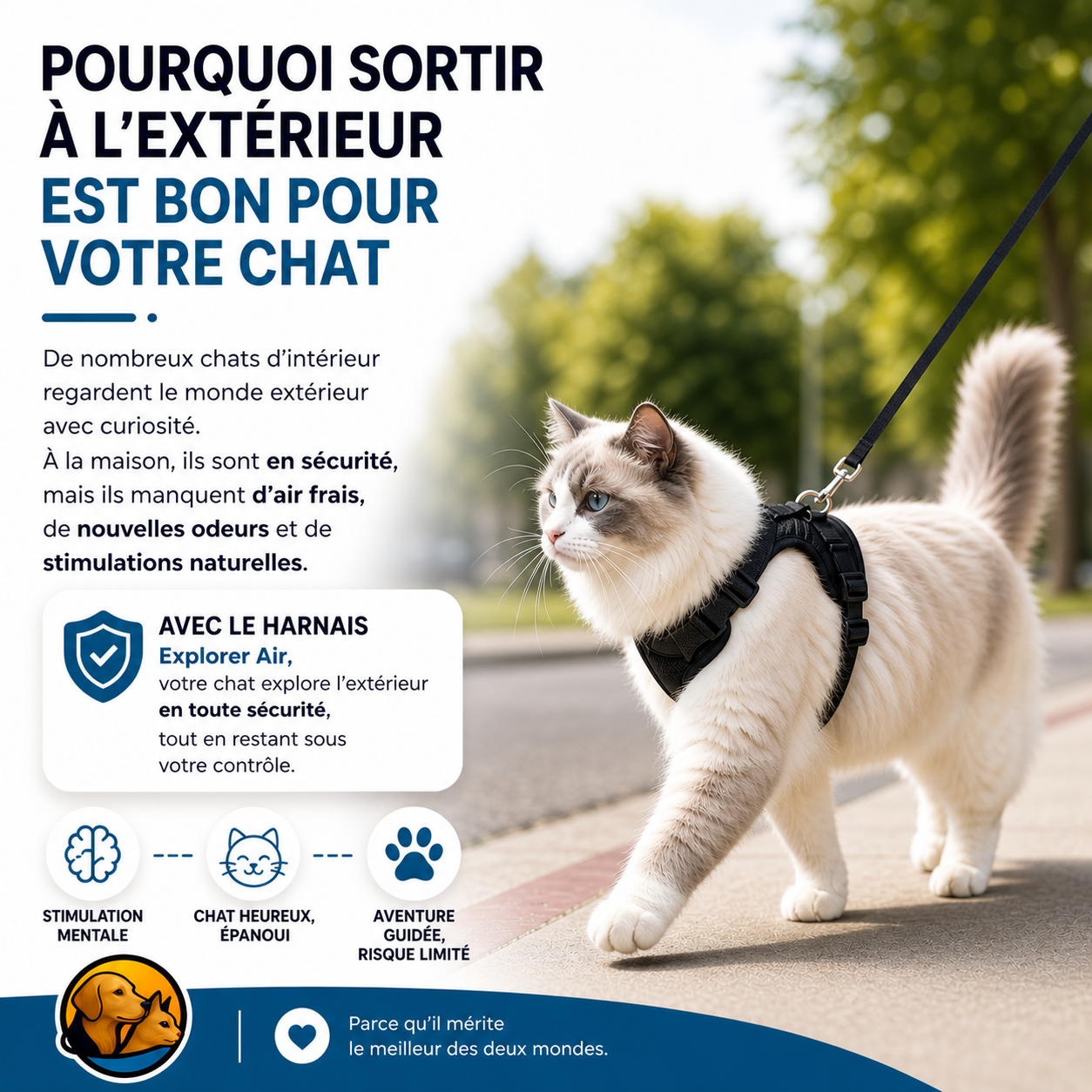Balade Féline™ | Harnais sécurisé pour chat