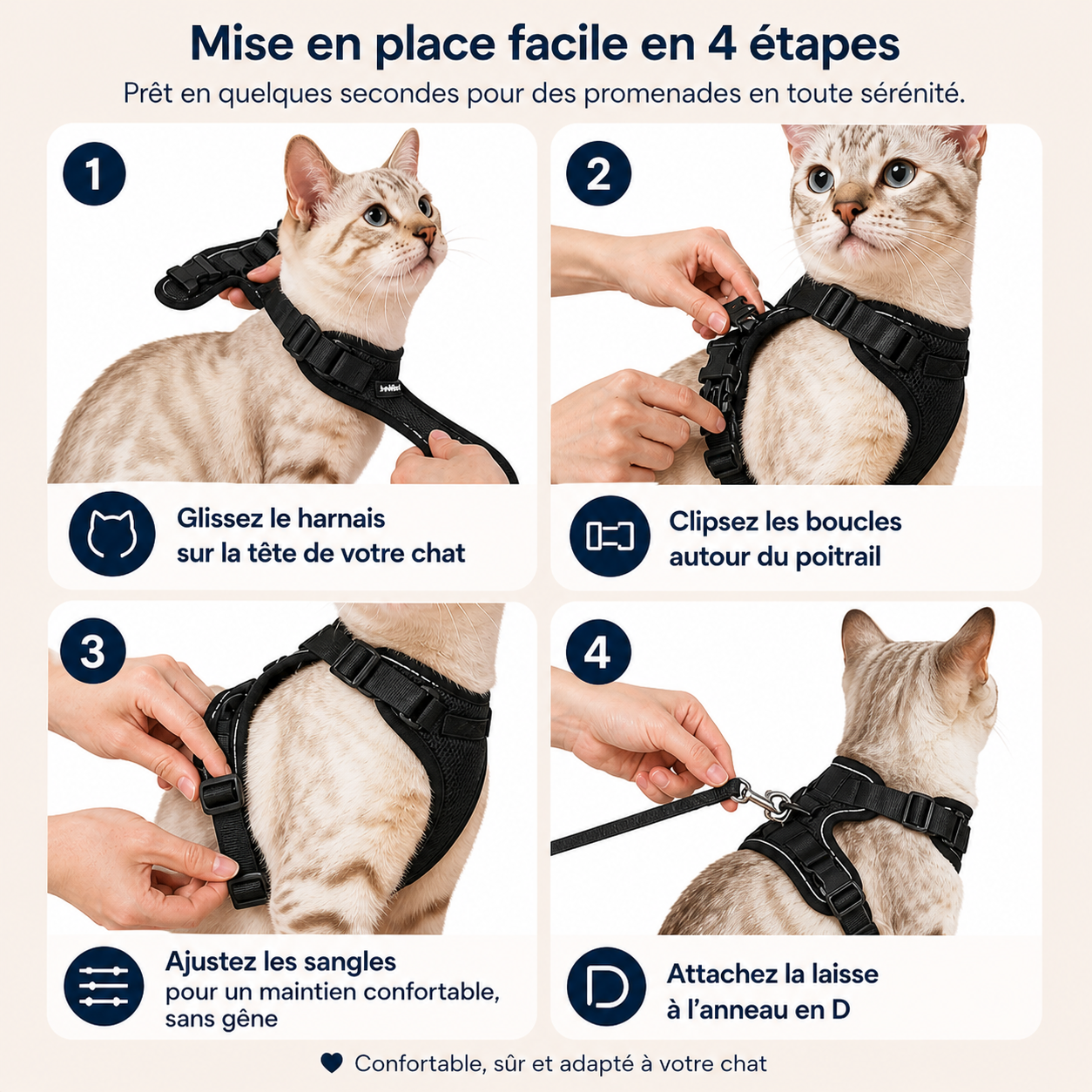Balade Féline™ | Harnais sécurisé pour chat