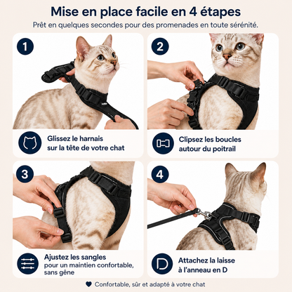 Balade Féline™ | Harnais sécurisé pour chat