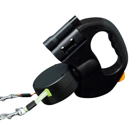 DuoLaisse™ – Laisse Double 2-en-1 avec Lampe Intégrée
